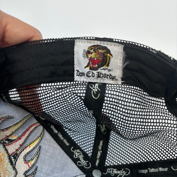 Ed Hardy Embroidered Skull Trucker Cap - Unisex - Picture 10 of 10